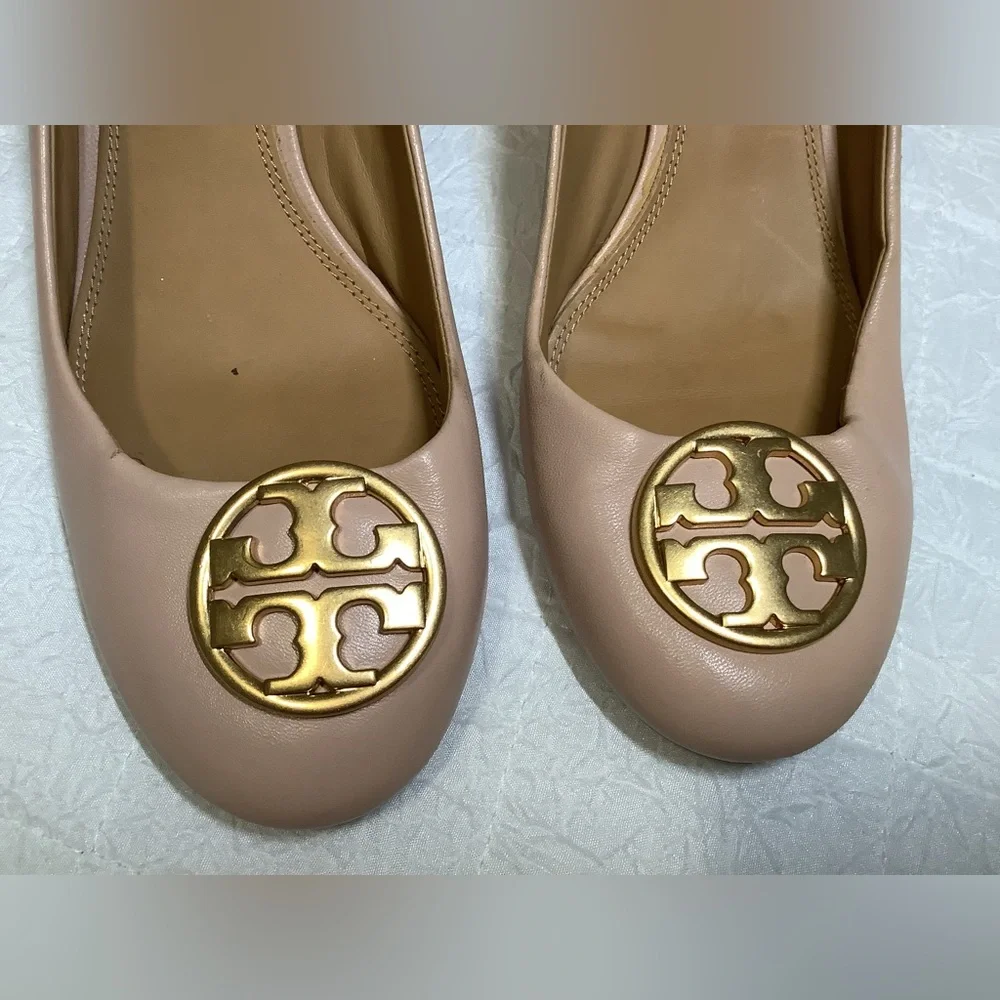 Tory BurchBlush Goan Sand Nappa Leather Chelsea Wedge Heels Size 10